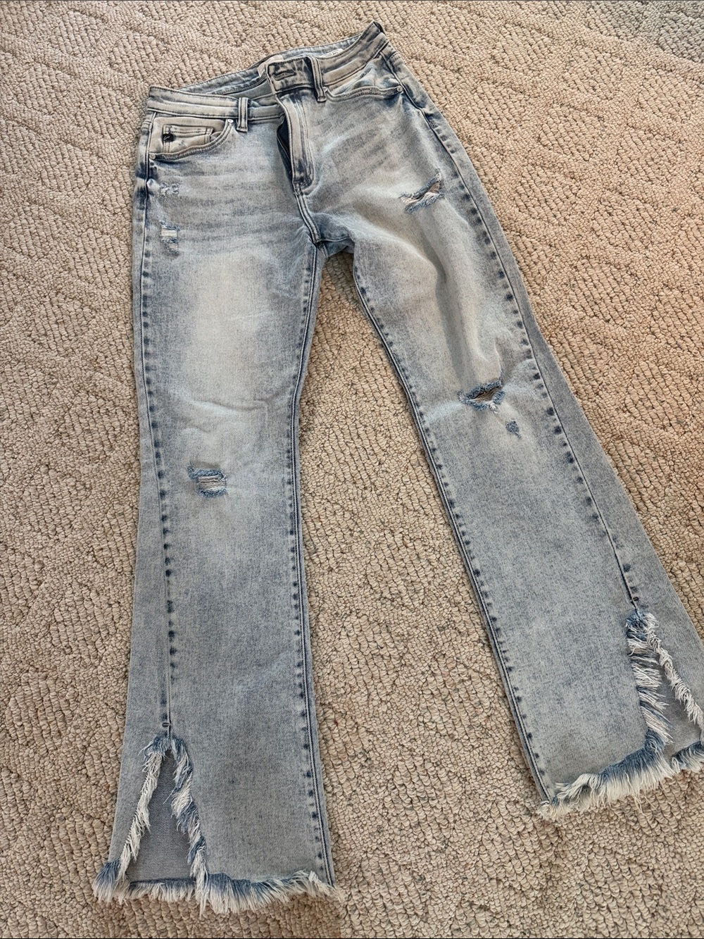 KanCan Light Wash Distressed Flare Jeans